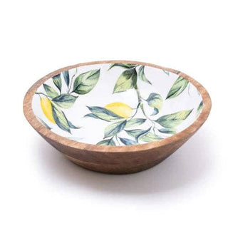 Enamelled Mango Wooden Dish With Inlay 24cm