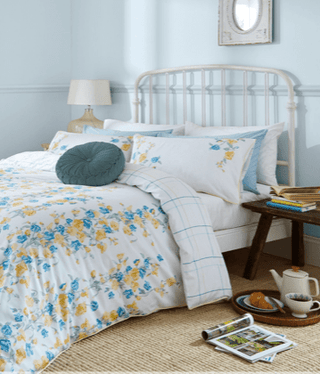 Laura Ashley Pale Gold Charlotte Duvet Cover and Pillowcase Set - Hstrends