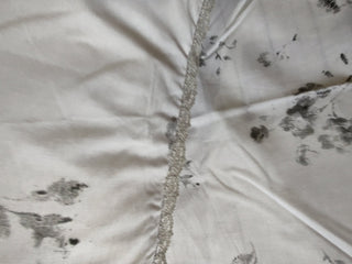 Reversible Etched Floral Grey crochet border Duvet Cover - Hstrends