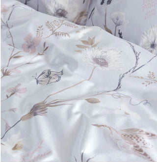 Velvet Floral Pampas Printed Duvet Cover and Pillowcase Set - Hstrends